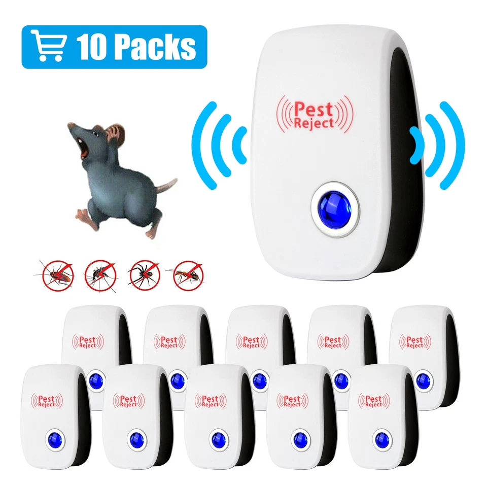 6pack Ultrasonic Pest Repeller Control Electronic Repellent Mice Rat Reject 2018