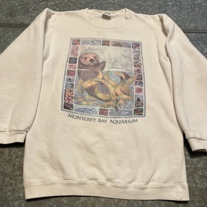 Vintage Monterey Bay Aquarium Seeotter Hafen Grafik Sweatshirt USA Small - Bild 1 von 13