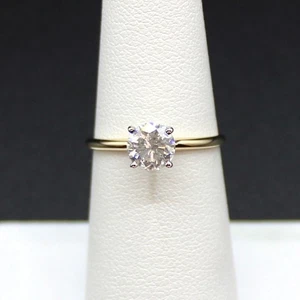 Anillo de boda solitario de diamantes naturales reales de 1,01 quilates grande enorme 14 k talla 6 - Imagen 1 de 13