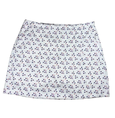 Falda corta de tenis de golf Dama Hagen talla 10 blanca americana fuegos artificiales roja azul Foto 1 de 4
