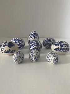 Juego de 9 huevos esmaltados en sal vintage nuevos Geneva Stoneware (NGS) Co. - Imagen 1 de 10