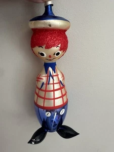 Ornement sapin de Noël vintage italien De Carlini verre soufflé chiffon Andy - Photo 1/5