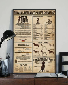 Póster alemán de pelo corto conocimiento decoración del hogar arte de pared perro - Imagen 1 de 1