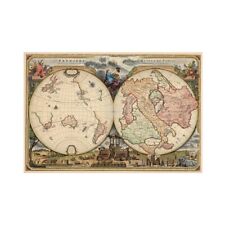 Vintage World Map Red Wine History Poster Print Wall Decor 36*24in