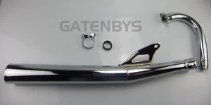 New For Honda H100 S 83-92 Chrome Full Exhaust System Silencer Down Pipe Bracket - Picture 1 of 10