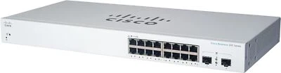 Cisco CBS220-16P-2G-NA 16 Port Giga PoE 2 Gig Eth 2 SFP Managed Network Switch - Image 1 of 3
