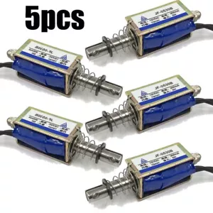 5Pcs Micro DC Solenoid Valve Electromagnet DC 12V Spring Push-Pull Through Type - Picture 1 of 14