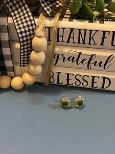 DAVID YURMAN 7mm Peridot & Diamond Earrings 4.9 Grams STUNNING! - Picture 1 of 5
