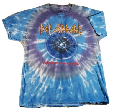 Vintage Def Leopard Adrenalize Tie Dye T-shirt Medium  Rock Roll Music 1992 Tour - Image 1 of 4