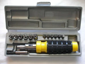 15 PIECE, 1/4" DRIVE REVERSIBLE RATCHET SCREWDRIVER SOCKET ADAPTER (J227) - Bild 1 von 2