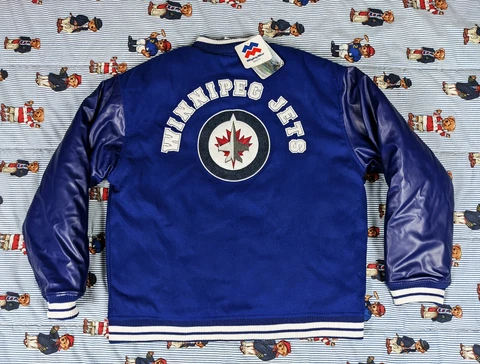 Winnipeg Jets Varsity Jacket Youth Boys Size Large (14-16) Mighty Mac Sports NWT Cover