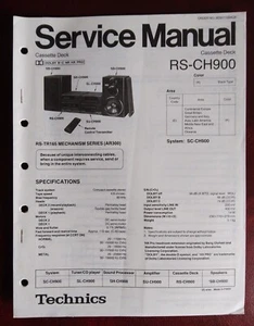 TECHNICS Stereo Cassette Deck RS-CH900 Repair Service Manual AD9111264C8 RSCH900 - Picture 1 of 1