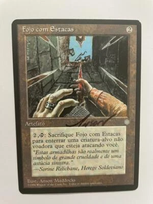 MTG ARTIST PROOF PORTUGUESE ICE AGE PIT TRAP SIGNED BY ANSON MADDOCKS ARTIFACT - Image 1 of 4