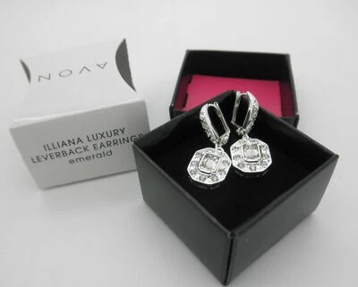AVON Illiana Luxury Leverback Earrings EMERALD (Emerald Shape) - Image 1 of 2