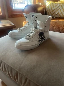 Barley worn Philipp Plein Python Skull High Top Sneakers – Size 41 EU / 8.5 US - Picture 1 of 5