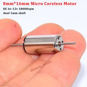 Micro 8mm Coreless Motor Dual Shaft DC 6V-12V High Speed Rail Train HO Slot Car - Picture 1 of 12