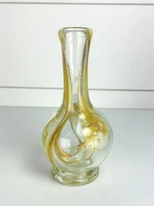 Vintage Michael Nourot Studio Art Glass Vase w/ Tendrils Signed CMC NBG 7.5" - Picture 1 of 9