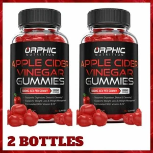 2 Bottles APPLE CIDER VINEGAR Weight Loss Dietary Supplement ORPHIC NUTRITION - Picture 1 of 4