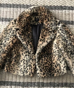 Ghanda Leopard Print Cropped Jacket Size 12-14 Party/Clubbing/festival EUC - Picture 1 of 5