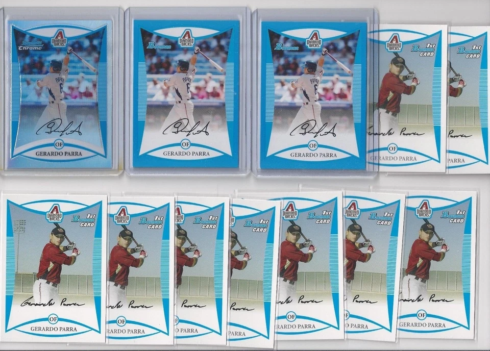 GERARDO PARA 2008 Bowman Refractor Chrome & Base Blue #/399 Rookie Lot of 12 - Image 1 of 1