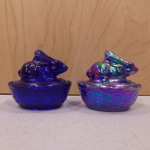 McKee SUMMIT 2 azul cobalto y vidrio carnaval conejito conejo en nido salero inmersión - Imagen 1 de 18