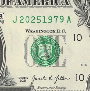 2025 1979 Tombstone Fancy Serial Number One Dollar Bill Double Date Note - Picture 1 of 11
