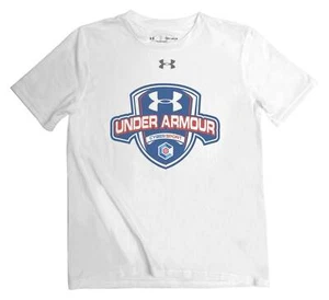 Under Armour Boy's Cyber Sports Graphic Short Sleeve Crew Neck T-Shirt - White - Picture 1 of 2