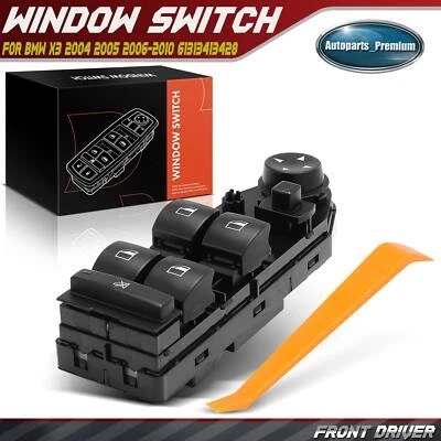 Interruptor de ventana eléctrica del conductor delantero izquierdo para BMW X3 2004 2005 2006-2010 61313413428 Foto 1 de 4