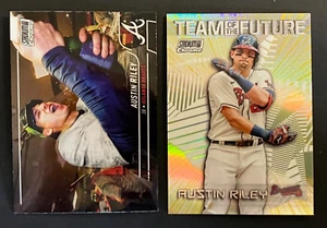 2022 Topps Stadium Club Chrome Refractor Team of the Future Austin Riley + Base - Picture 1 of 1