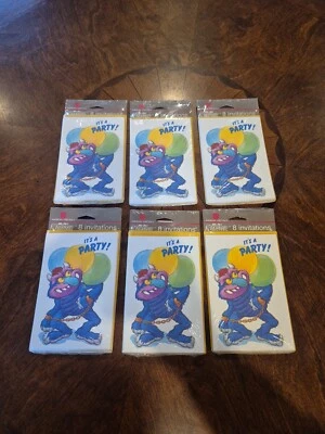 Lot Of 6 Vintage 80s My Pet Monster Party Invitations American Greetings USA NEW - Image 1 of 3