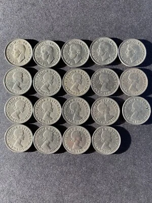 one shilling coins job lot - Image 1 of 3