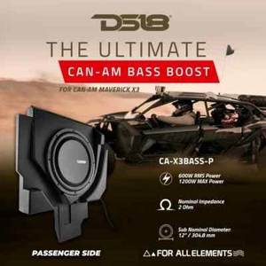 DS18 Can Am Maverick X3 12" Under Seat Loaded Subwoofer Enclosure Passenger Side - Picture 1 of 11