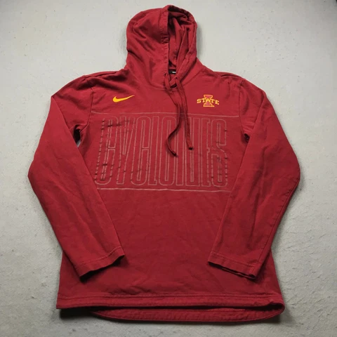 Nike Iowa State Cyclones Hoodie Mens Small Red Sweatshirt Cotton Pullover NCAA Cover