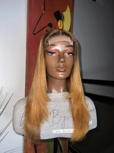 16” 4x4 2 Tone Lace Closure Brazilian Hair Straight Wig With Layers- SALE - Picture 1 of 22
