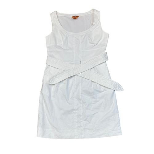 Abito donna Tory Burch scollo a scoop ricamato cintura tubino tasca 10