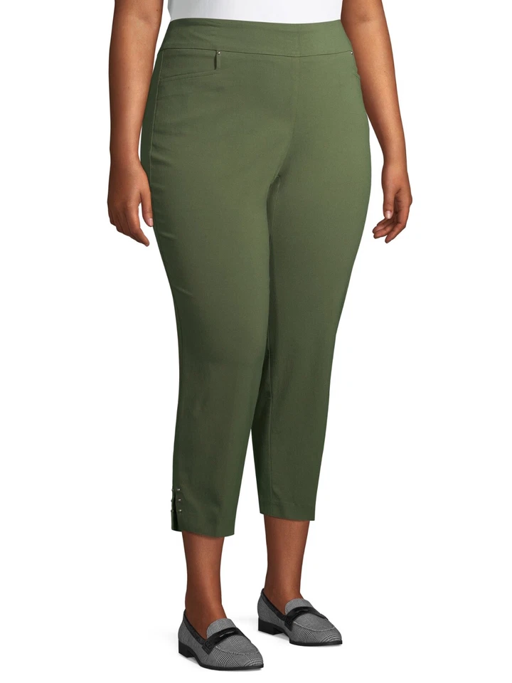 Terra & Sky Plus Womens Size 4x 28w-30w SKINNY Dress Ankle Pants Tummy Control