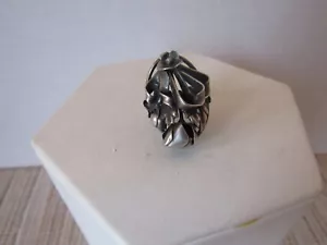 Antiguo anillo floral Art Nouveau de plata de ley banda ajustable - Imagen 1 de 6