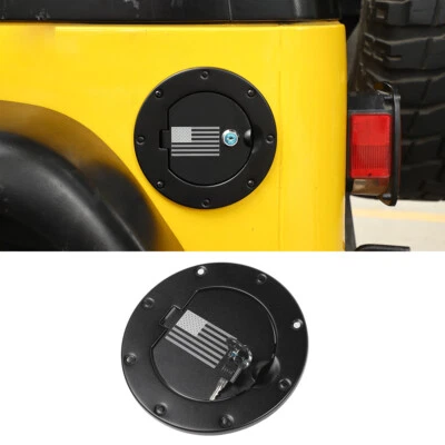 For 1997-2006 Jeep Wrangler TJ Locking Gas Fuel Filler Cap Door Tank Cover Black Foto 1 de 4