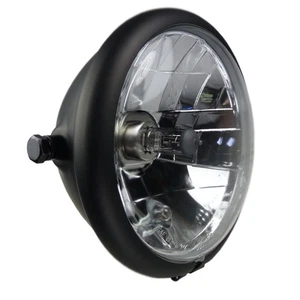 Motorrad Haupt Scheinwerfer schwarz matt 15 cm mit seitlicher Befestigung - Bild 1 von 4