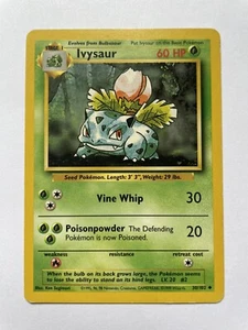 Ivysaur 30/102 MP-beschädigt ungewöhnlich unbegrenztes Basisset WoTC 1999 Pokemon TCG - Bild 1 von 6