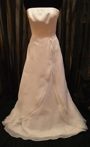 Jasmine Haute Couture White Strapless Wedding Dress Organza Size 10 made in USA - Picture 1 of 9