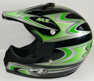 ANSWER Racing M7 Helmet green/black By KBC Size XS with goggles. - Picture 1 of 9