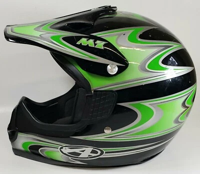  ANSWER Racing M7 Helmet green/black  By KBC Size XS with goggles.  - Image 1 of 4