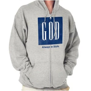 Christian Faith Religion God Always in Style Sweatshirt Zip Up Hoodie Men Women - Picture 1 of 9