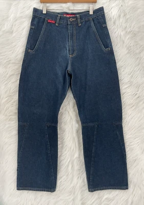 Pantalones de mezclilla Reverb de colección para hombre 32 x 27 azul lavado oscuro bolsillos Y2K patinador ropa de calle #1461 Foto 1 de 4