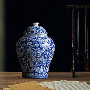 Ancient Chinese Style Creative Porcelain Ginger Jar Airtight Lid Storage Jar