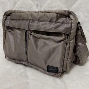Yoshida PORTER Tanker Shoulder Bag L Silver GRAY 2Layer Rare Used Japan - Picture 1 of 20