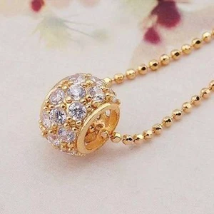 DAMEN VERGOLDETE STRASS KRISTALL PERLEN HALSKETTE & KETTE - Bild 1 von 1