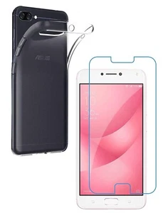 For ASUS Zenfone 4 Max TEMPERED GLASS SCREEN PROTECTOR + CLEAR TPU CASE COVER - Picture 1 of 12