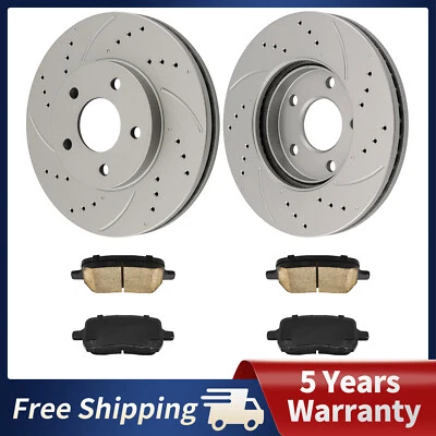 For Chevrolet HHR 2006 2007-2011 Front Brake Drilled Disc Rotors + Ceramic Pads Foto 1 de 4